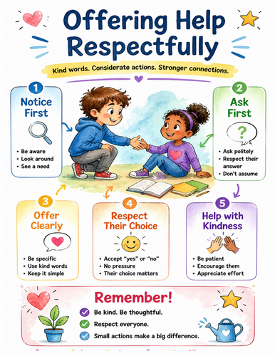 Offering Help Respectfully I Educational Poster I Classroom Decor