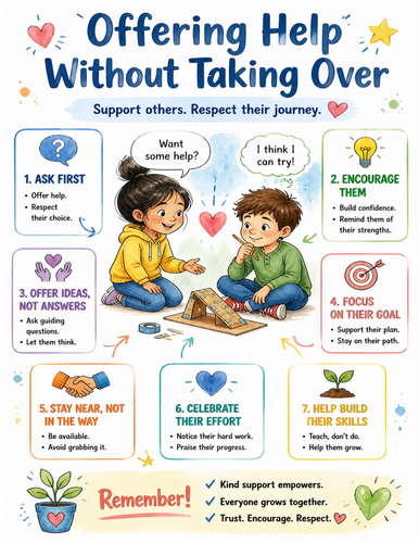 Offering Help Without Taking Over I Educational Poster I Classroom Decor