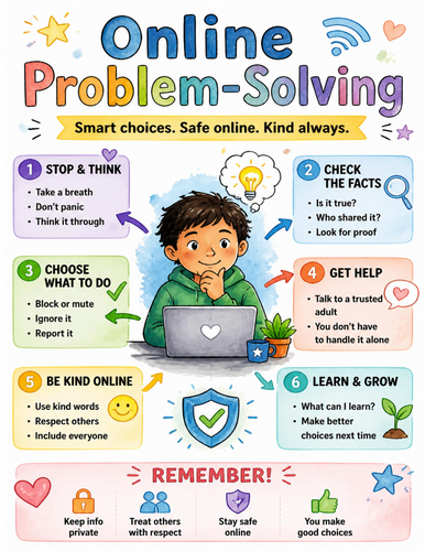 Online Problem-Solving I Educational Poster I Classroom Decor