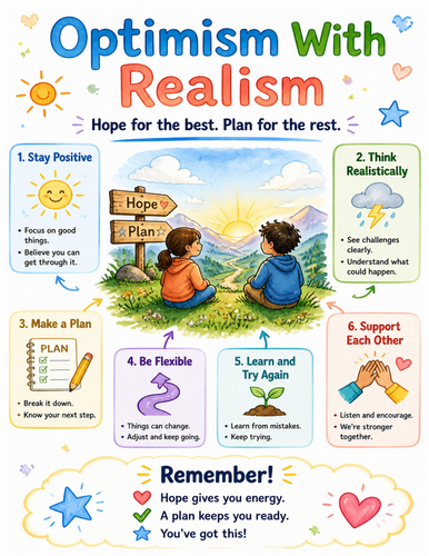 Optimism With Realism I Educational Poster I Classroom Decor