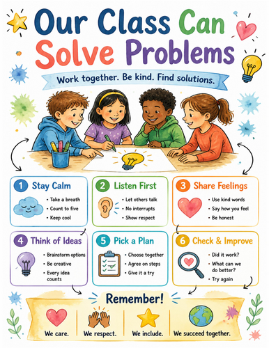 Our Class Can Solve Problems I Educational Poster I Classroom Decor