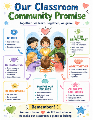Our Classroom Community Promise I Educational Poster I Classroom Decor