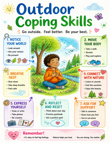 Outdoor Coping Skills I Educational Poster I Classroom Decor