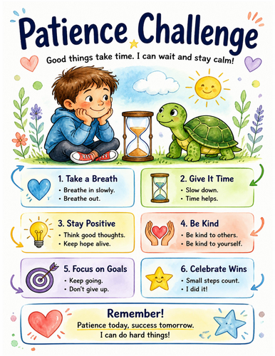 Patience Challenge I Educational Poster I Classroom Decor