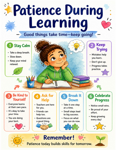 Patience During Learning I Educational Poster I Classroom Decor