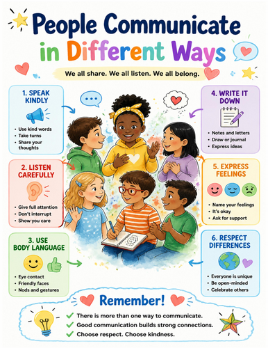 People Communicate in Different Ways I Educational Poster I Classroom Decor