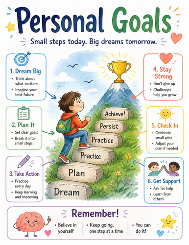 Personal Goals I Educational Poster I Classroom Decor