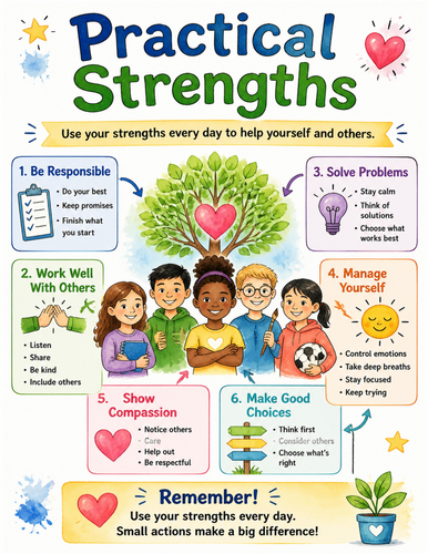 Practical Strengths I Educational Poster I Classroom Decor