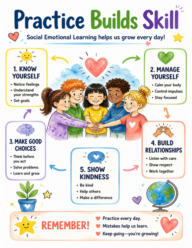 Practice Builds Skill I Educational Poster I Classroom Decor