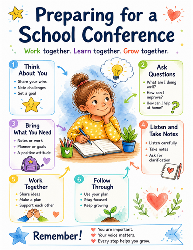 Preparing for a School Conference I Educational Poster I Classroom Decor