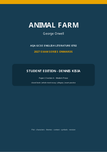 complete 50-page Animal Farm study guide for the 2027 exam series onwards.