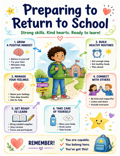 Preparing to Return to School I Educational Poster I Classroom Decor