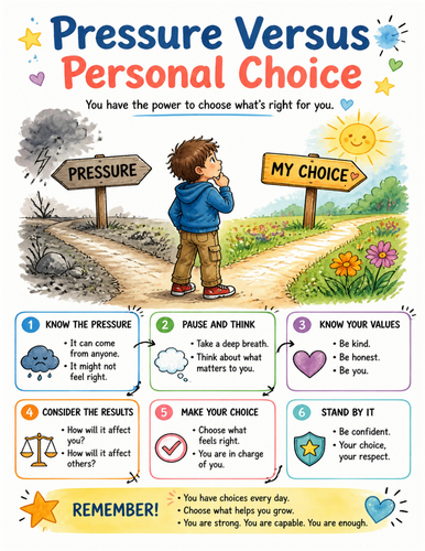 Pressure Versus Personal Choice I Educational Poster I Classroom Decor