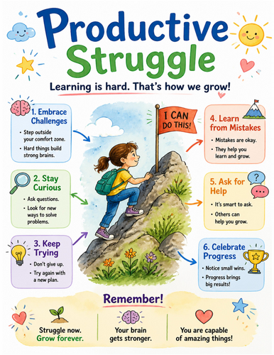 Productive Struggle I Educational Poster I Classroom Decor