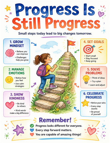 Progress Is Still Progress I Educational Poster I Classroom Decor