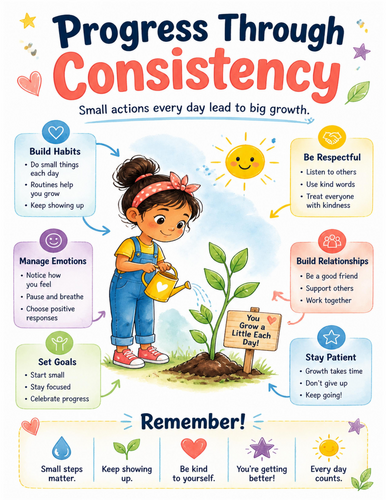 Progress Through Consistency I Educational Poster I Classroom Decor