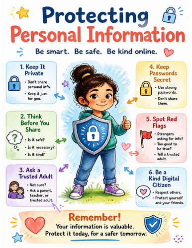 Protecting Personal Information I Educational Poster I Classroom Decor