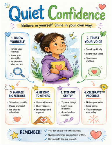 Quiet Confidence I Educational Poster I Classroom Decor