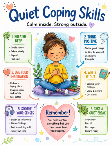 Quiet Coping Skills I Educational Poster I Classroom Decor