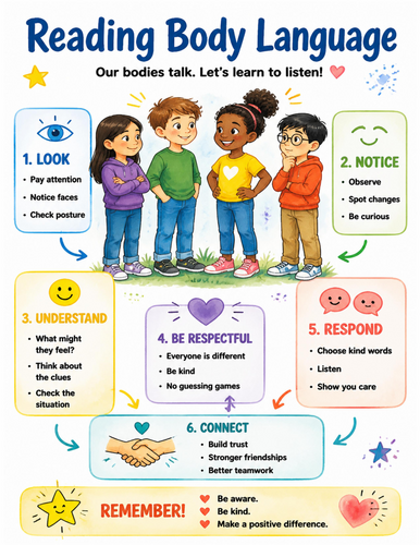 Reading Body Language I Educational Poster I Classroom Decor
