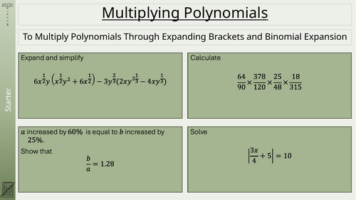 1.5 Higher Multiplying Polynomials