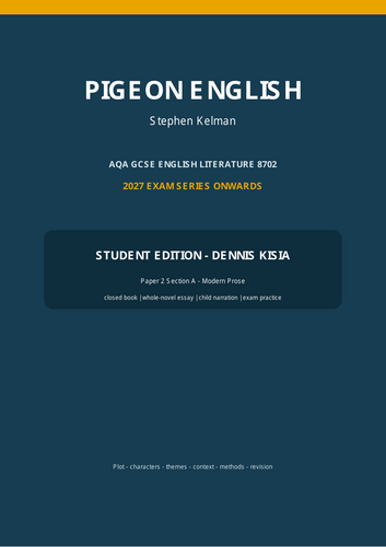 Complete 50-page Pigeon English study guide for the 2027 exam series