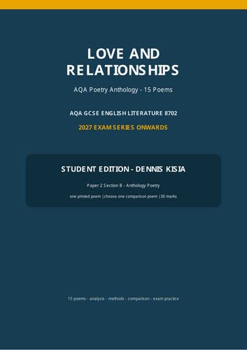 Love and Relationships poetry study guide for the 2027 exam series onwards. Designed for Paper 2 Se