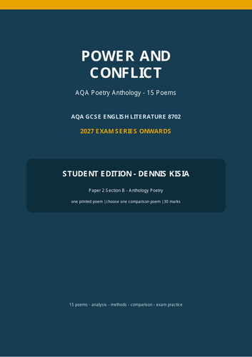 Complete 50-page Power and Conflict poetry study guide for the 2027 exam series onwards.