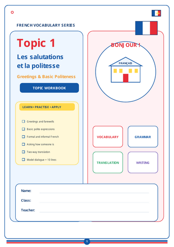 FRENCH GREETINGS WORKSHEET