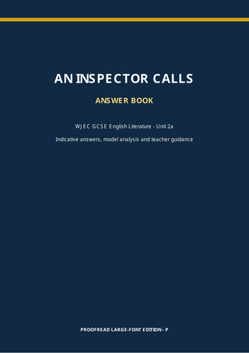 WJEC  study pack for J. B. Priestley’s An Inspector Calls