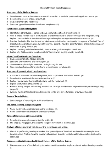 Unit 1 Anatomy and Physiology Sketetal System