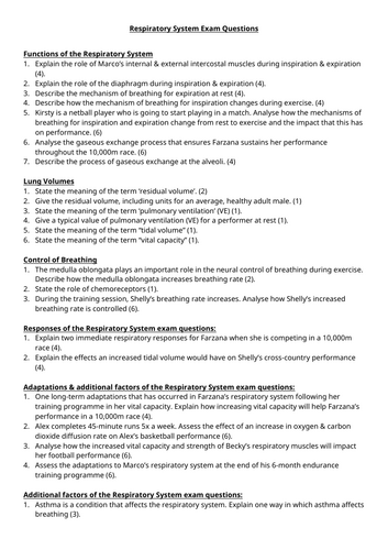 Unit 1 Anatomy and Physiology Respiratory System