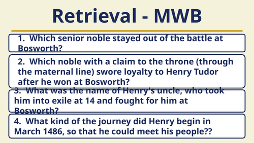 OCR Y106 The Early Tudors - Henry VII - Lesson 2 - the Stafford Lovell Rebellion 1486