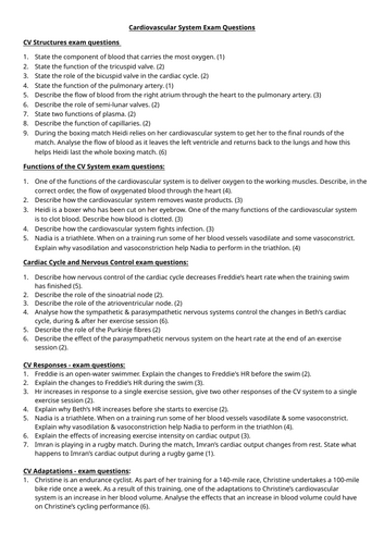 Unit 1 Anatomy and Physiology Cardiovascular System Exam Questions and Answers