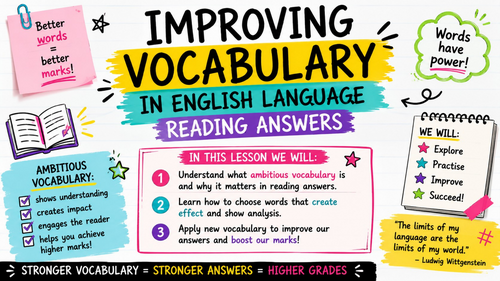 Building Analytical Vocabulary for GCSE English Language | Complete Lesson | Reading Skills