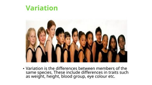 IGCSE BIOLOGY VARIATION AND SELECTION