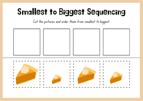 Smallest to Biggest - Shortest to Longest - Shortest to Tallest Sequencing Worksheet