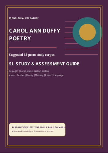 IB  SL study and assessment guide to the poetry of Carol Ann Duffy.