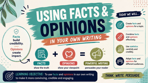 Using Facts and Opinions in Writing | Persuasive Writing Lesson | GCSE English Language