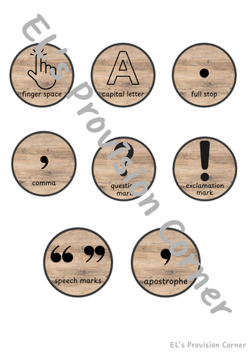 Year 1 and 2 punctuation poster- natural- muted display