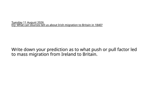 Irish Migration to Britain | Census Sources & Historical Enquiry | History Lesson