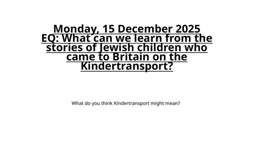 Kindertransport | Jewish Child Refugees to Britain | History Lesson + Resources