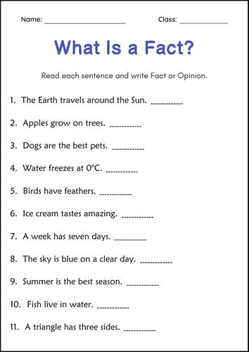 Opinion Writing and Fact or Opinion Worksheets & Activities Opinion Worksheets