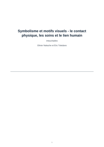 Intouchables – Physical Contact, Care and Human Connection