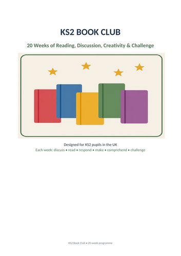KS2 Book Club: 20-Week Reading, Discussion & Creative Activity Programme