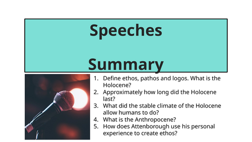 Speeches - Summary: David Attenborough - Davos Speech