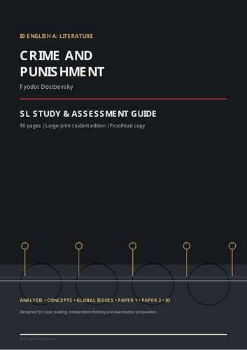 IB ENGLISH SL study and assessment guide to Fyodor Dostoevsky’s Crime and Punishment