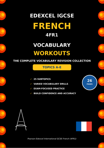 Pearson Edexcel International GCSE French 4FR1 Vocabulary Workouts