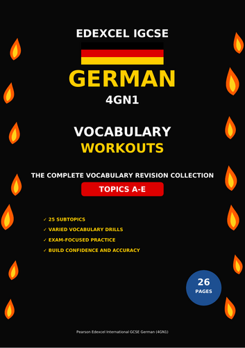 Pearson Edexcel International GCSE German 4GN1 Vocabulary Workouts