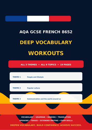 AQA GCSE French 8652 Deep Vocabulary Workouts